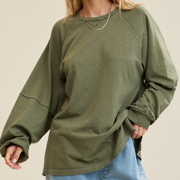 aerie Tops - Aerie Oversized Boyfriend Long Sleeve Tee